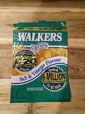 Vintage Walkers Crisp Packet (Empty) 1993 Salt & Vinegar Limited Edition Pack