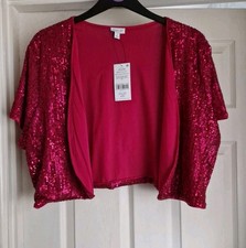 New Next Red Sequin Bolero/ Cover Up Size 20