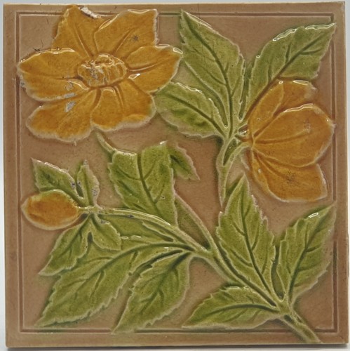 Antique fireplace tile moulded - antique,