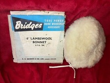Vintage Bridges 6" Lambs wool Polishing Buffing Bonnet unused in original box. 
