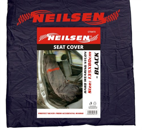 Car seat protector black - black, nylon