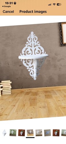 White ornate scroll wall - white,