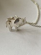 Tiffany & Co SS Save The Wild 3D Puzzle Mini Elephant Charm Necklace 40cm