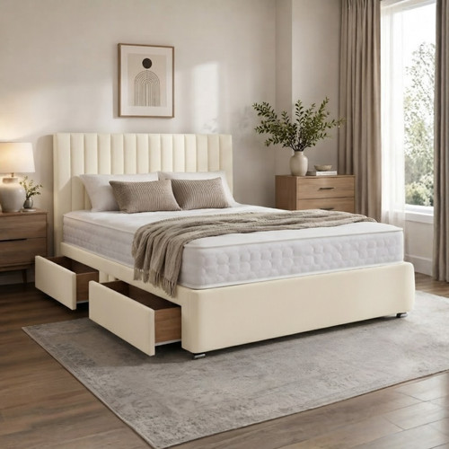 Plush divan bed set with - set,