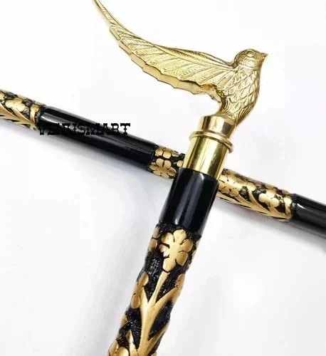 Vintage designer wooden cane - designer,