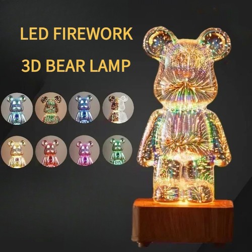 Led bear fireworks night - 3d,