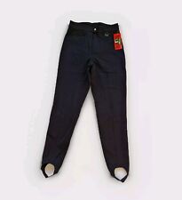 Roberta Tonini Pants Womens UK 14 Black Wool Blend Jodhpurs Stirrup Pants Italy.
