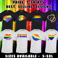 PRIDE T SHIRT MENS UNISEX GAY PRIDE LESBIAN LGBT RAINBOW PARADE FASHION S - 5XL