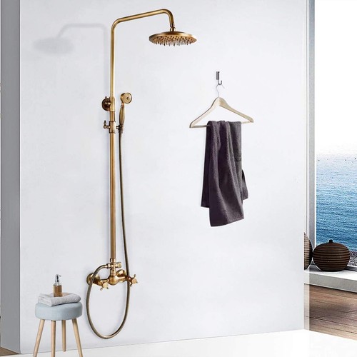 Antique brass shower faucet - shower,