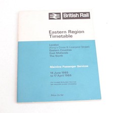 Railway Passenger Timetable BR Eastern Region 14th June 1965