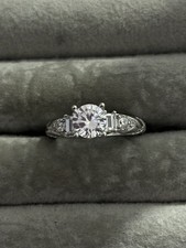 Clear Stone 925 Stamp Sterling Silver Ring Jewelry Size 8.5