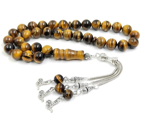 Natural tiger eye tasbih - tiger, 33