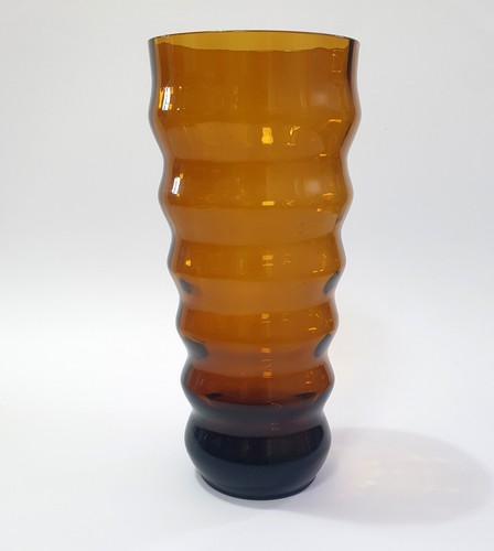 Vintage hand blown clear - blown, amber