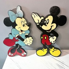 Vintage Wooden Mickey & Minnie