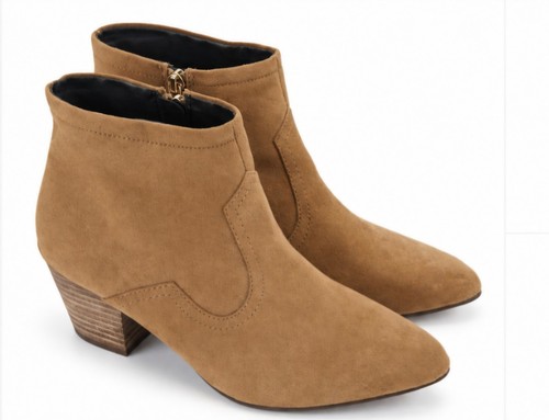Tan camel faux suede ankle - tu,