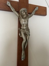 Large Vintage Crucifix Wooden Cross Jesus Wall Hanging