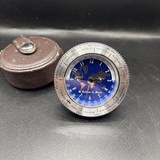G.COLLINS & SONS WORL CITIES TRAVEL ALARM CLOCK (Leather case has damage)