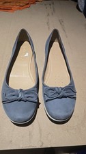 Super comfy grey comfort concept bow front nubuck leather shoes, Hotter 9