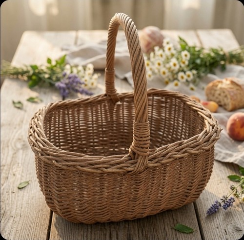 Vintage willow trug market - willow,