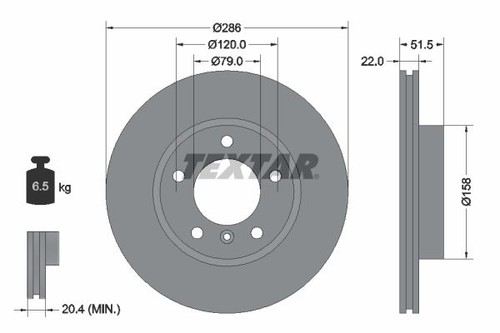 Brake disc textar - disc, for