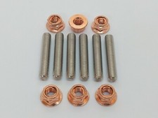 M8 Stainless steel exhaust studs and copper flange nuts various lengths quantity