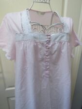 Marks & Spencer Ladies Baby Doll Nightie Size 12 14 Short Pink Lace Ribbon Girly