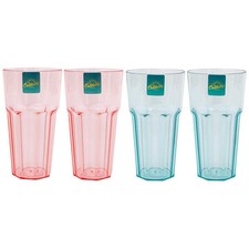 Set of 4 Blue Pink Plastic