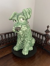 Vintage Sylvac Terrier Green Dog Figurine Extra Large 11.5” /29cm 