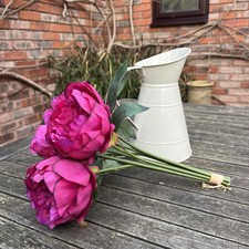 Silk pink peony flowers With