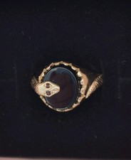 Vintage 9ct Gold Onyx Snake