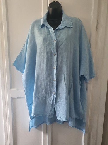 Made italy blue - italy., linen
