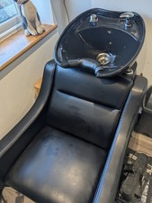 Salon Chair Backwash Unit Tilting Sink Back for Hairdresser and Barber, Black