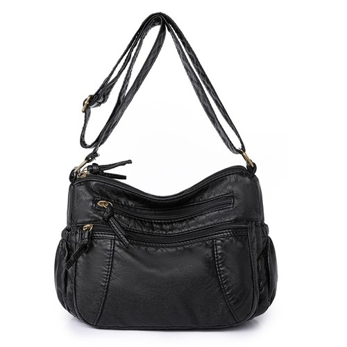 Washed leather hobo bag women - washed,