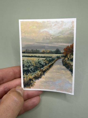 Aceo original mini tree - aceo, river