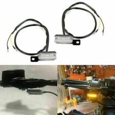 1 Pair Universal Motorcycle LED Front Turn Signal Lamp Indicator Light Black T9