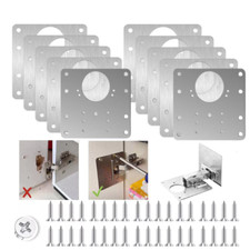 10pcs Cabinet Hinge Repair Plate With 60 Screws Home Wardrobe Cabinet Repair Kit