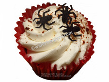 48 EDIBLE HALLOWEEN SPIDERS CUPCAKE CAKE TOPPERS MINI SPIDERS WAFER DECORATIONS