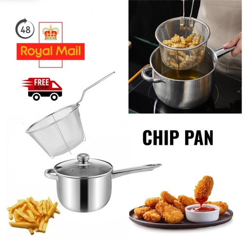 38cm stainless steel chip pan - steel,