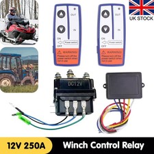 12V 250A HD Contactor Winch Control Solenoid Relay Twin Wireless Remote Recovery