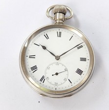 1919 SOLID SILVER CASED 15 JEWELS SWISS LEVER POCKET WATCH IN WORKING ORDER