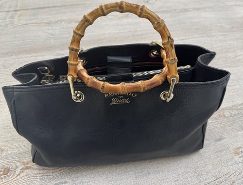 Gucci black bamboo bag - ,, medium