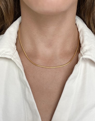 Gold plated necklace - gold,
