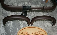 Bugaboo Donkey custom faux leather handle and 2x bumper bar covers dark brown