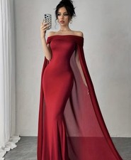 Elegant Red Off Shoulder Maxi