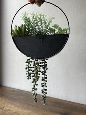 Beautiful Artificial Black Round Trailing Plant Indoor/Outdoor Home Decor