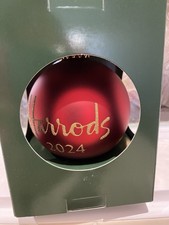 HARRODS 2024  CHRISTMAS BAUBLE RED BOXED NEW UNOPENED