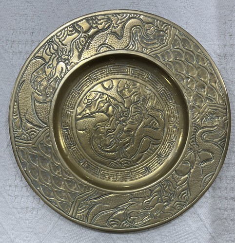 Brass chinese plate charger - chinese, plate/charger