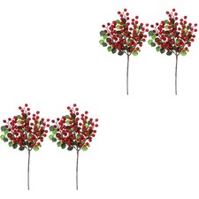 4 pcs  Christmas Berry Stems
