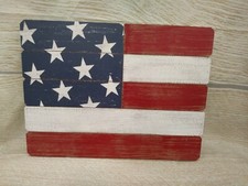 New! American Flag 15" Wood