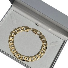 Mens 12mm curb bracelet 9ct - curb,